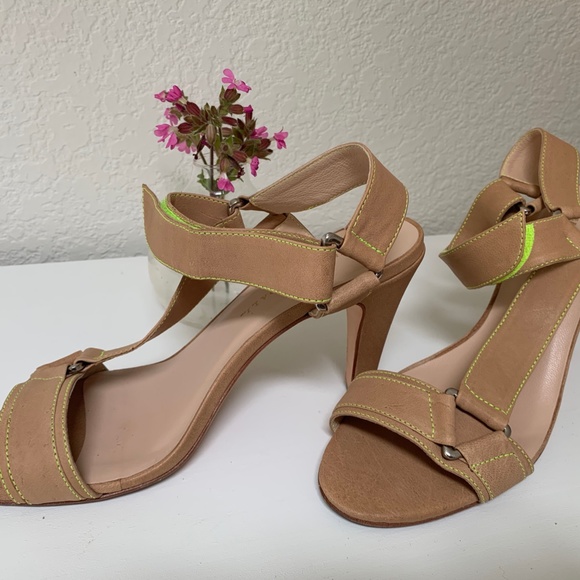 Loeffler Randall tan leather heeled sandals 9 - Picture 5 of 7